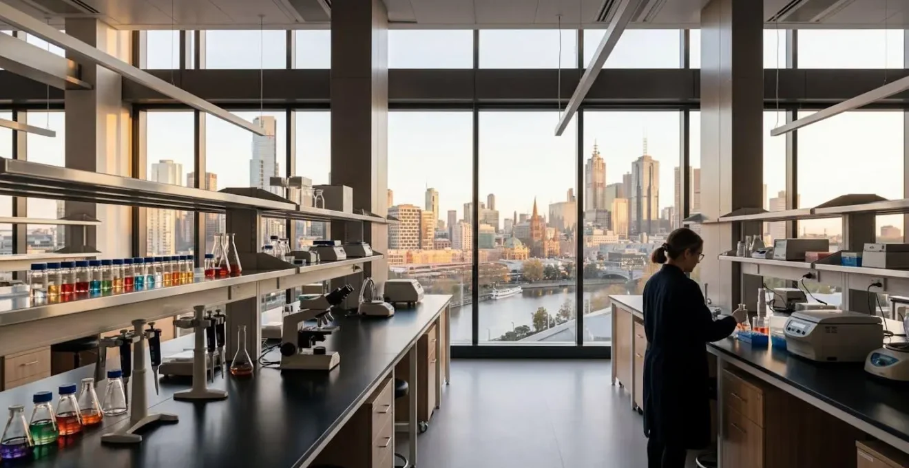 State-of-the-art laboratory setting showcasing Australian medical research excellence