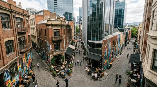Melbourne's iconic laneway culture showcasing modern business innovation through architectural diversity and creative spaces
