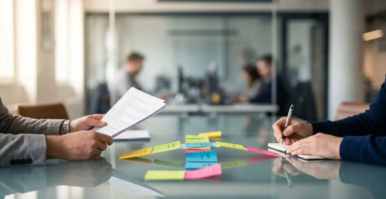 Australian manager and employee engaged in transparent, constructive performance review discussion