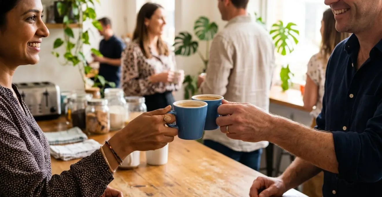 Diverse team collaborating in casual Australian office environment