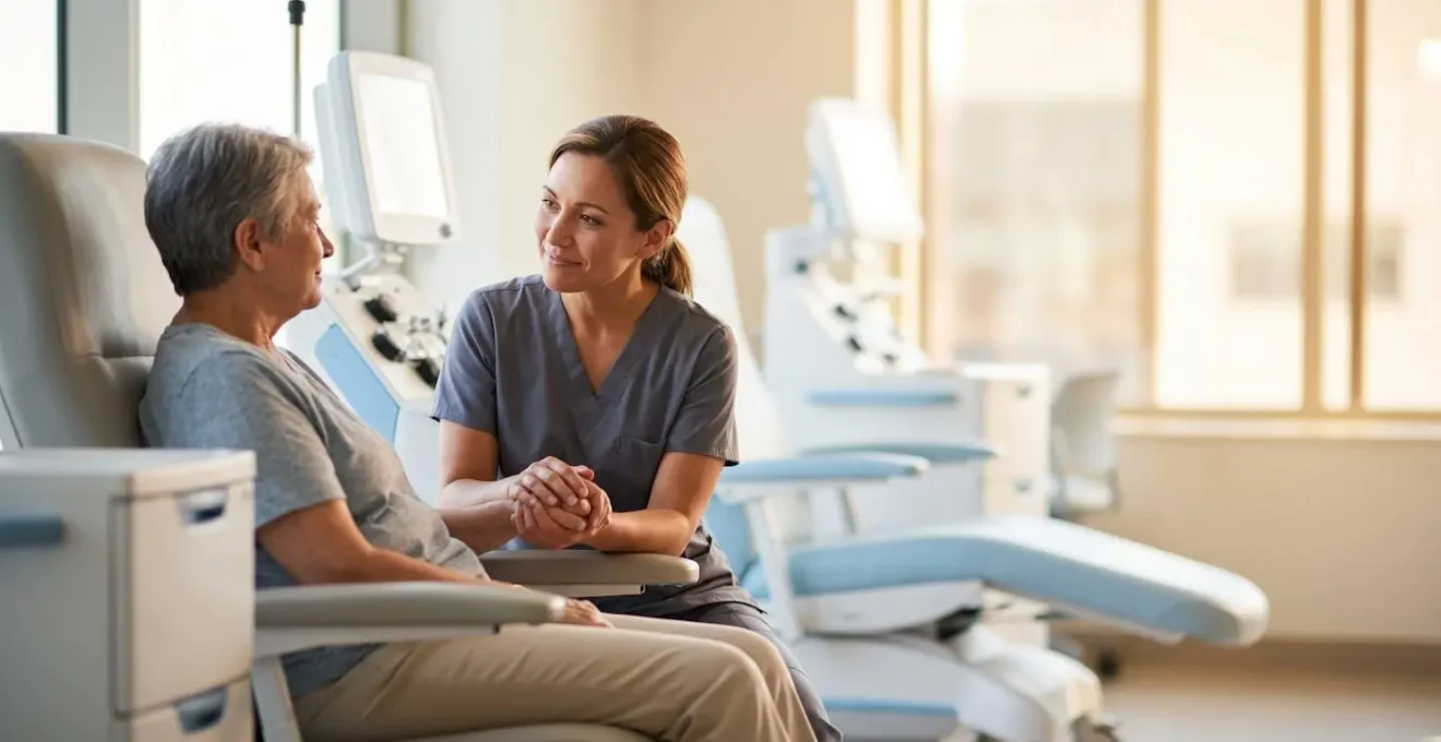 Healthcare professional using advanced medical technology in modern facility