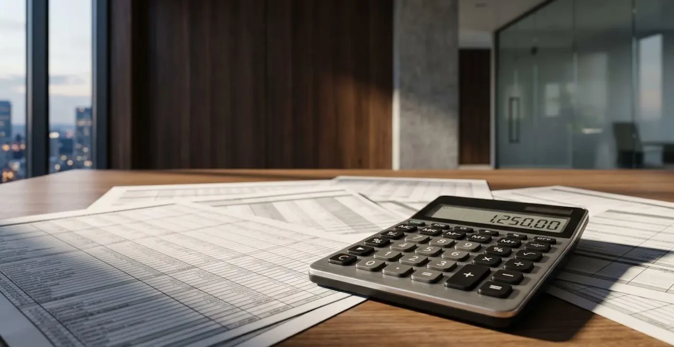 Financial calculator and budget documents for visa sponsorship costs